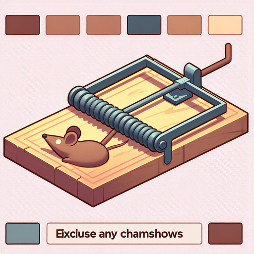 Mouse trap, side view, cartoon Single Game Texture. In-Game asset. 2d. Blank background. High contrast. No shadows.