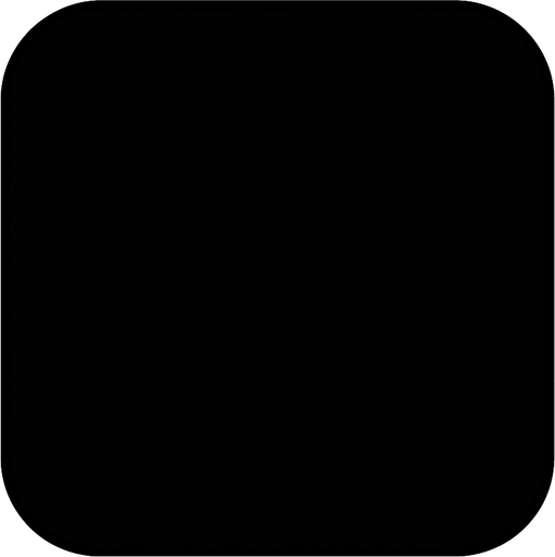black rectangle (rounded corners).
In-Game asset.  2d.  High contrast.  No shadows