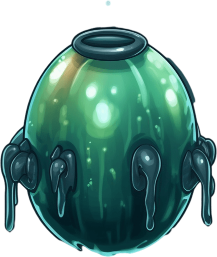 Single alien slime bullet, round.
Game Texture. In-Game asset. 2d. Pixelart. blank background. Low detail. High contrast.