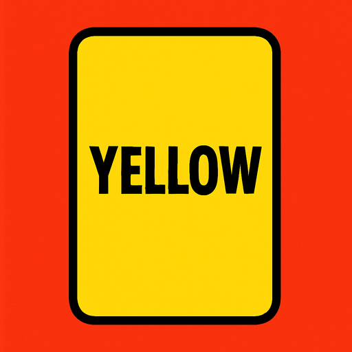 yellow card.
In-Game asset.  2d.  High contrast.  No shadows