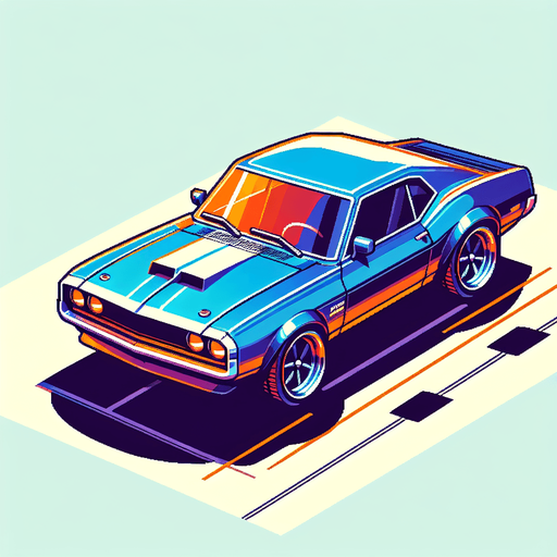Car.
Single Game Texture.  In-Game asset.  2d.  Blank background.  High contrast.  No shadows