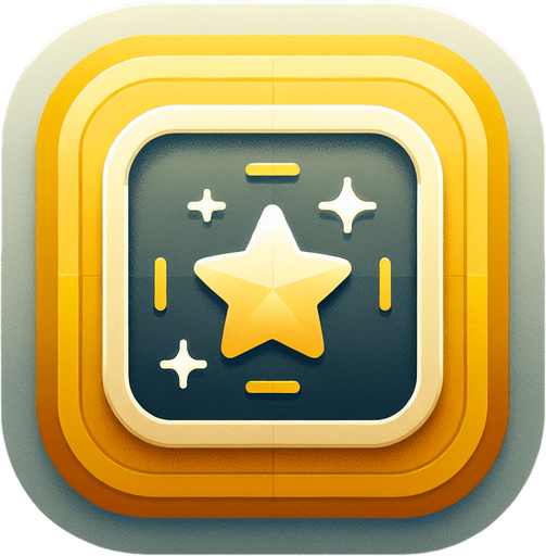 A square app store icon with rounded edges, designed for a WIN screen app. The icon features a simple trophy or star symbol in the center, glowing softly to signify achievement. The background is a gradient of gold to yellow, giving the icon a celebratory yet minimalistic look.
Single Game Texture. In-Game asset. 2d. Blank background. High contrast. No shadows.