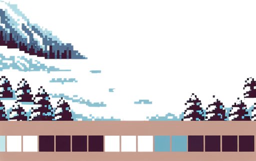 white snowy valley background. Single Game Texture. In-Game asset. 2d. High contrast. No shadows. pixelated. 8 bit