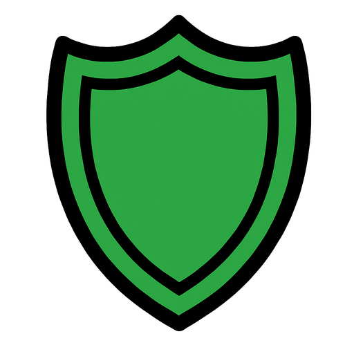 green shield.
In-Game asset.  2d.  High contrast.  No shadows