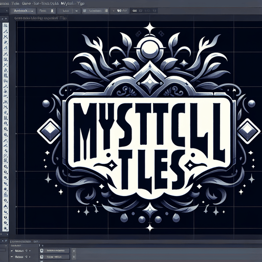 A large game logo displaying the title 'Mystical Tiles' in a mysterious font with magical decorations and effects, suitable for display on a dark bagground. Aspect ratio of the logo should be 10:4.
Single Game Texture. In-Game asset. 2d. Blank background. High contrast. No shadows.