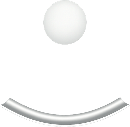 Simple white ball at the center of the arc