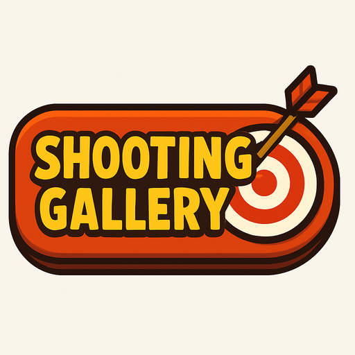 Shooting gallery button.
In-Game asset.  2d.  High contrast.  No shadows