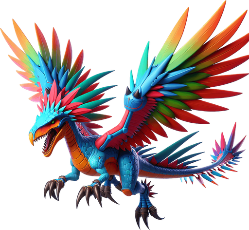 Flying dinosaur with spikes.
Single Game Texture.  In-Game asset.  2d.  Blank background.  High contrast.  No shadows