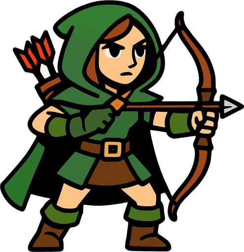 Archer.
In-Game asset.  2d.  High contrast.  No shadows