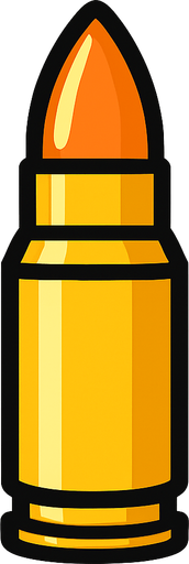 Bullet.
In-Game asset.  2d.  High contrast.  No shadows