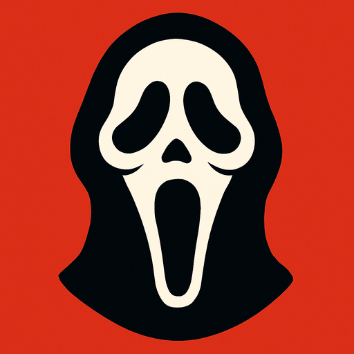 scream (horror movie) face.
In-Game asset.  2d.  High contrast.  No shadows