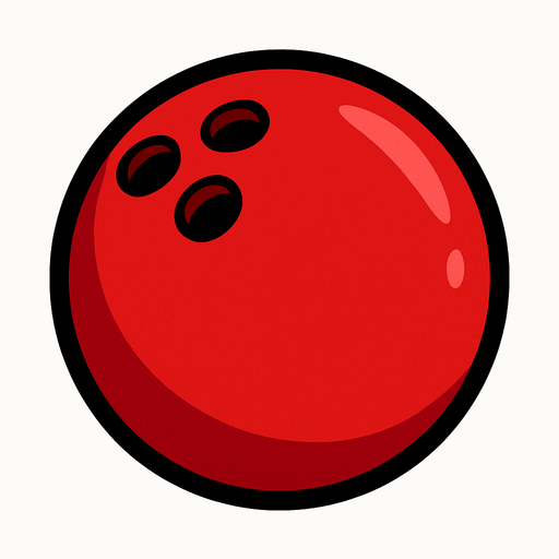 Red bowling ball.
In-Game asset.  2d.  High contrast.  No shadows