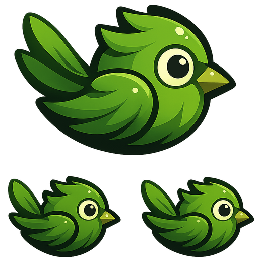 Cool bird with feathers the color #5f9a4a