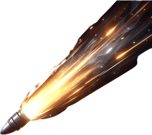 Add a subtle glow or energy trail to make bullets feel powerful.

Impact should create a small explosion effect or particle burst on collision..
Single Game Texture.  In-Game asset.  2d.  Blank background.  High contrast.  No shadows
