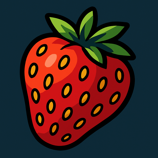 strawberry.
In-Game asset.  2d.  High contrast.  No shadows