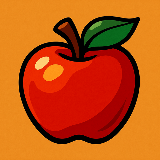 apple 2d.
In-Game asset.  2d.  High contrast.  No shadows