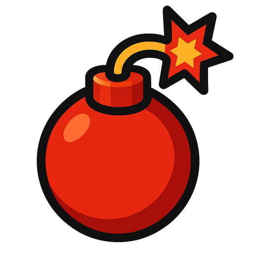 red bomb.
In-Game asset.  2d.  High contrast.  No shadows