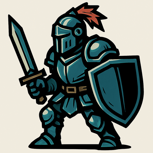 Zırhlı Savaşçı.
In-Game asset.  2d.  High contrast.  No shadows