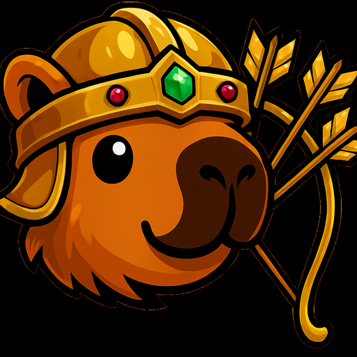 Has el casco dorado con gemas. Quitale la espada. Has un arco dorado y ponle 3 flechas doradas. Damela si fondo.