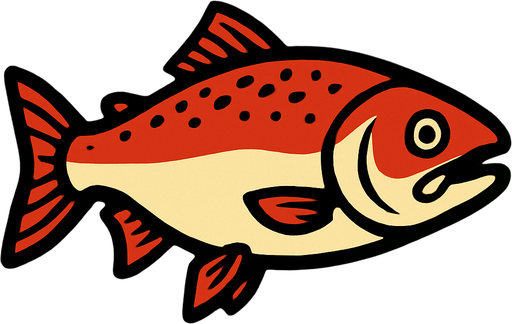 Salmon.
In-Game asset.  2d.  High contrast.  No shadows