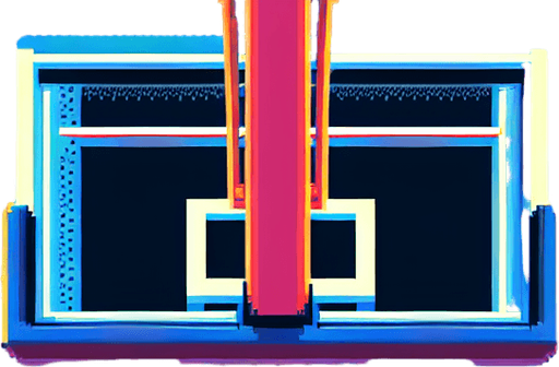 pixel art basketball arena seen from the floor.
Single Game Texture. In-Game asset. 2d. Blank background. High contrast. No shadows.