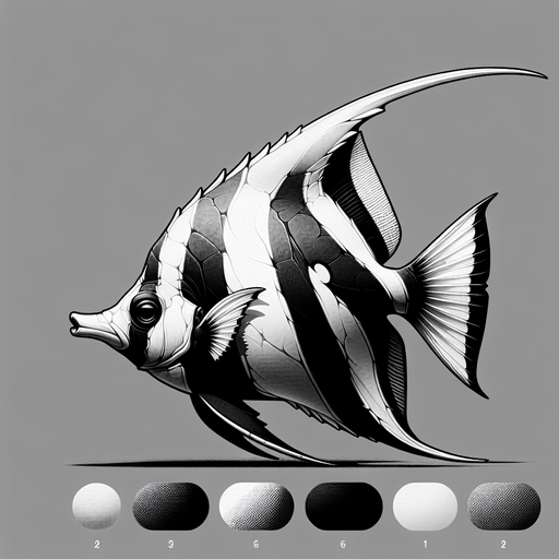 A realistic bannerfish.
Single Game Texture. In-Game asset. 2d. Blank background. High contrast. No shadows.