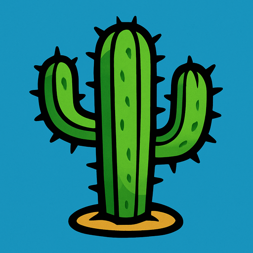 cactus.
In-Game asset.  2d.  High contrast.  No shadows