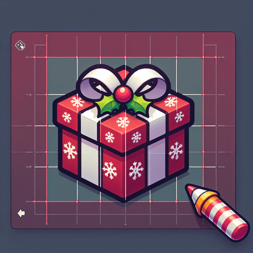 a christmas gift Single Game Texture. In-Game asset. 2d. Blank background. High contrast. No shadows.