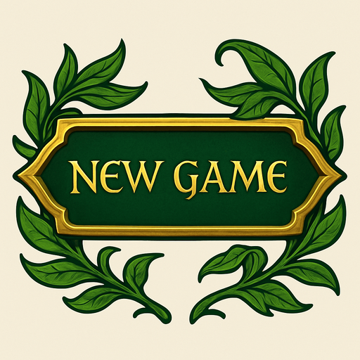 a LOTR style button with elegant and green leaves.
In-Game asset.  2d.  High contrast.  No shadows