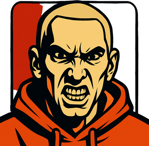 Eminem's evil face.
In-Game asset.  2d.  High contrast.  No shadows