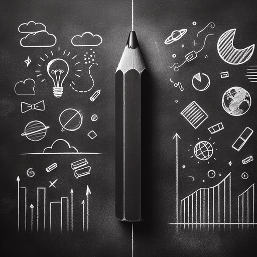 trait vertical à la craie sur une ardoise.