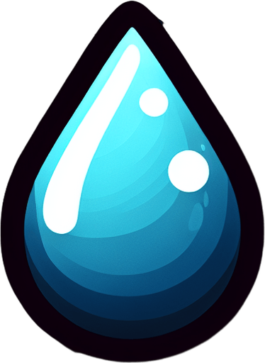 raindrop.
Single Game Texture. In-Game asset. 2d. Blank background. High contrast. No shadows.