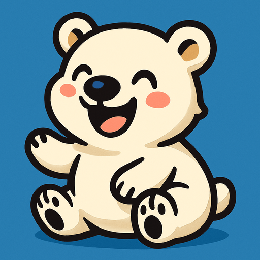 Happy baby polar bear.
In-Game asset.  2d.  High contrast.  No shadows