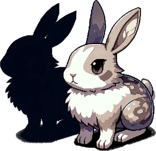 Rabbit.
Single Game Texture.  In-Game asset.  2d.  Blank background.  No shadows