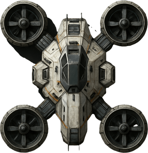 Drone spaceship top view.