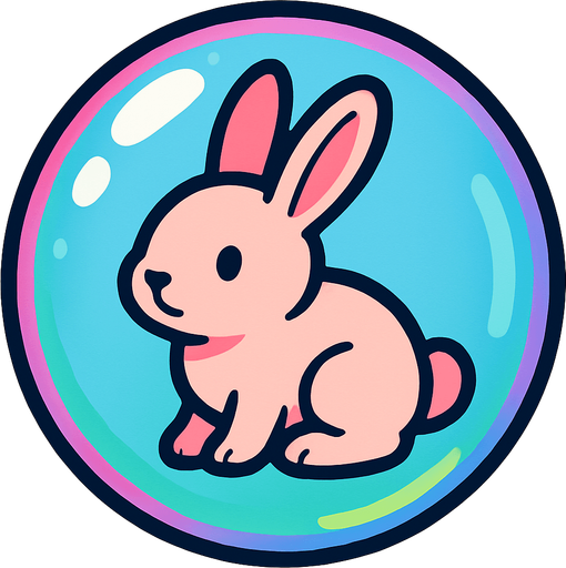 bubble with a bunny on it.
In-Game asset.  2d.  High contrast.  No shadows