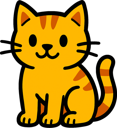 sarı kedi.
In-Game asset.  2d.  High contrast.  No shadows