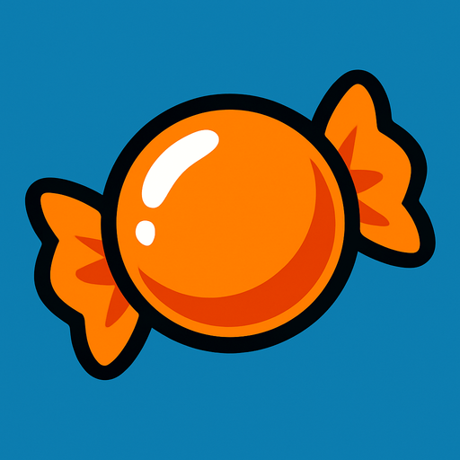 candy orange.
In-Game asset.  2d.  High contrast.  No shadows