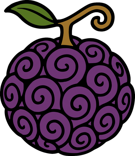 fruta del diablo.
In-Game asset.  2d.  High contrast.  No shadows