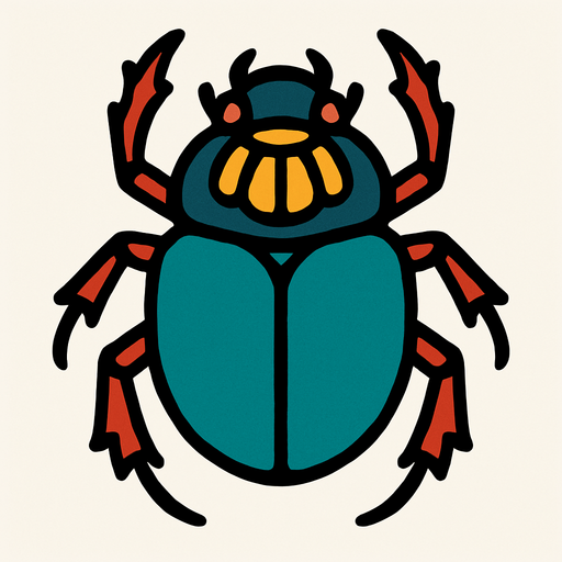 Scarabée.
In-Game asset.  2d.  High contrast.  No shadows