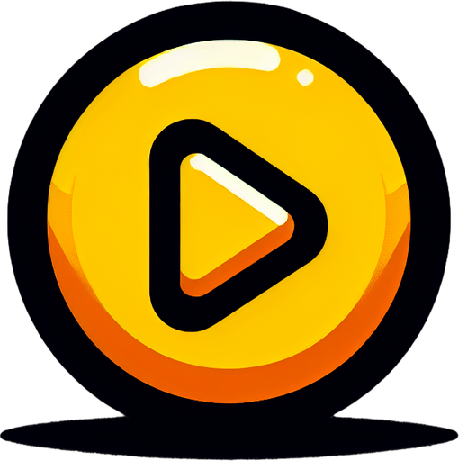 Create a yellow Play button.
Single Game Texture. In-Game asset. 2d. Blank background. High contrast. No shadows.