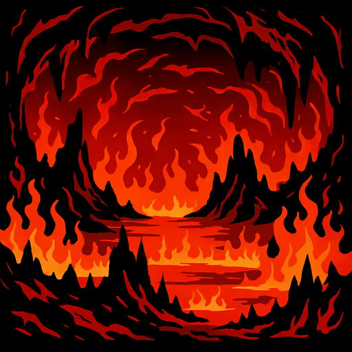 a hell back ground.
In-Game asset.  2d.  High contrast.  No shadows