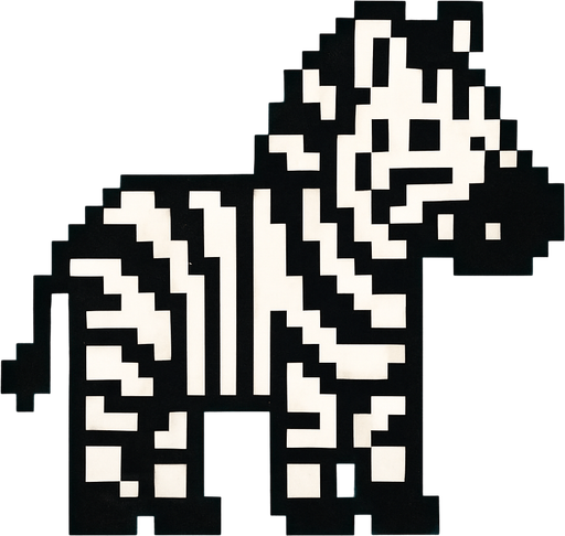 Zebra pixel.
In-Game asset.  2d.  High contrast.  No shadows