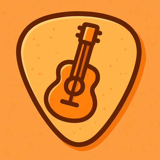 Gitar aksesuarı turuncu pastel renk.
In-Game asset.  2d.  High contrast.  No shadows