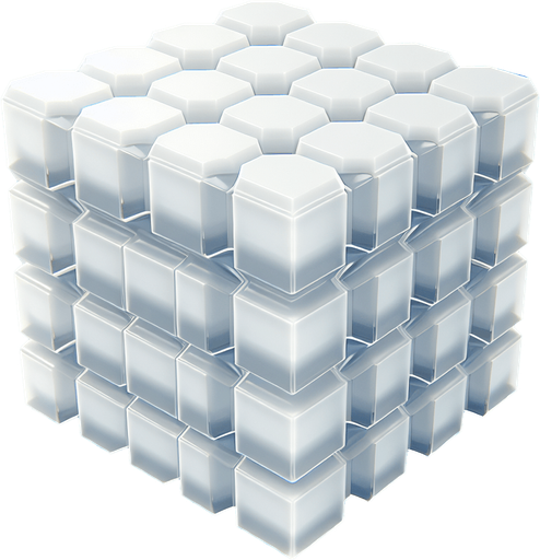 single simple empty white hexagon tile made with transparent gelly.
Front view. Modern game style