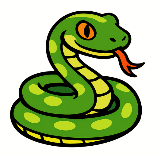 Snake.
In-Game asset.  2d.  High contrast.  No shadows