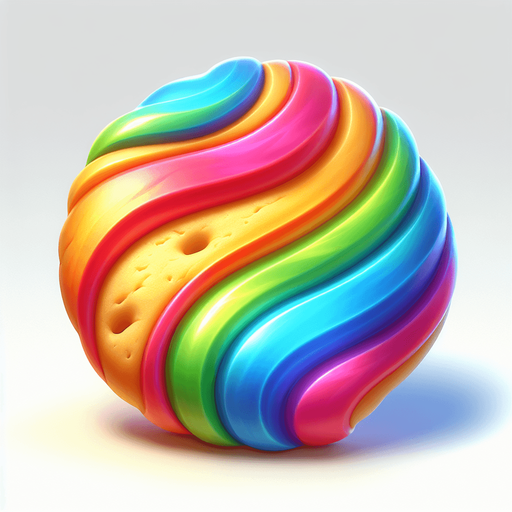Rainbow cookie.
Single Game Texture.  In-Game asset.  2d.  Blank background.  High contrast.  No shadows