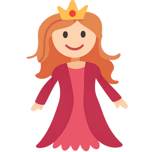 Princess
. No background. Transparent background. Blank background. No shadows. 2d. In-Game asset. flat