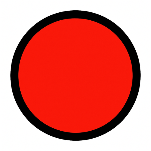 red circle button.
In-Game asset.  2d.  High contrast.  No shadows