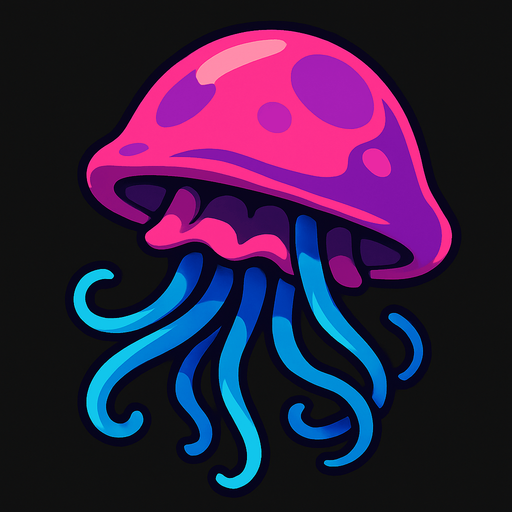 jelly fish.
In-Game asset.  2d.  High contrast.  No shadows